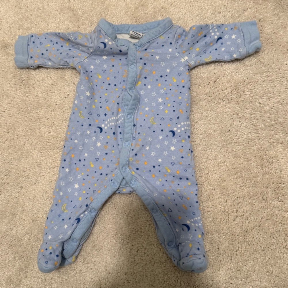Blue Starry Night infant One Piece sleeper